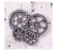Ensemble D'engrenages En Bois De 4 Pièces, Décoration Murale Roue Dentée Style Steampunk Industriel, Géométriques, Mural For Bar, Garage, Bureau, Hôtel(Silver)