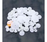 Ensemble d'engrenages en plastique 64 pièces, kits de vis sans fin de poulie d'engrenages de moteur, kit d'engrenage de broche de moteur de jouet, ensemble d'engrenages de couronne, pièces