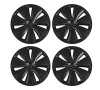 Ensemble d'enjoliveurs de moyeu de Roue 4 pièces adaptés pour Model Y 2020 2023 - Couvre-Jante 19 Pouces - Tourbillon symétrique modèle S Style Gris (Noir Mat)