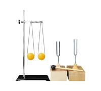 Ensemble d'enseignement du son comprenant deux fourches d'accordage 440 Hz et une boîte en bois pour laboratoires de physique, expérimentation de résonance sonore
