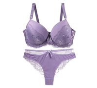 Ensemble Dentelle Chic, Soutien-Gorge à Passants métalliques, Culotte Assortie, Parfait pour Nuits romantiques#M
