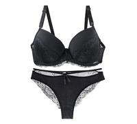 Ensemble Dentelle Chic, Soutien-Gorge à Passants métalliques, Culotte Assortie, Parfait pour Nuits romantiques#M