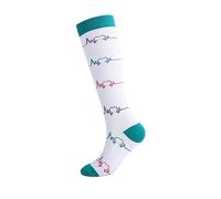 Ensemble dentelle grande taille et respirant imprimé multicolore unisexe, design élastique à long tube, Blanc, M