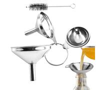 Ensemble d'entonnoirs : acier inoxydable de qualité alimentaire, outil de de cuisine durable, brosse de nettoyage, design de différentes tailles | Grand, moyen, petit pour, mermel