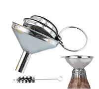 Ensemble d'entonnoirs en acier inoxydable | petits entonnoirs pour remplir les bouteilles - outil alimentaire avec brosse pour transférer l'huile liquide confiture ingrédients secs et poudre