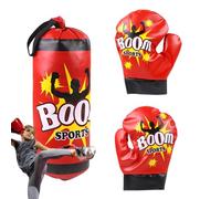 Ensemble d'entraînement de boxe pour - Sac de frappe professionnel, avec gants | Équipement d'entraînement de boxe pour et adolescents pour s'entraîner aux coups de pied et à frapper