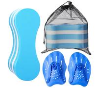 Ensemble d'entraînement de natation pour adultes - Bouée à tirer + pagaies à main pour le renforcement de la force, la piscine et les entraînements en eau libre - Équipement de natation pour homme et
