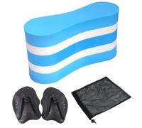 Ensemble d'entraînement de natation pour adultes - Bouée à tirer + pagaies pour le renforcement de la force, la piscine et les entraînements en eau libre - Équipement de natation pour homme et femme
