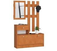 Ensemble d'entrée AKORD avec l'armoire à chaussures Aulne 90 cm 1 porte 1 tiroir façade Aulne 2 étagères 90x25x170 cm Aulne G