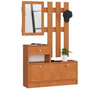 Ensemble d'entrée AKORD avec l'armoire à chaussures Aulne 90 cm 1 porte 1 tiroir façade Aulne 2 étagères 90x25x170 cm