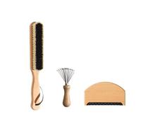 Ensemble d'entretien des vêtements 3 pièces avec sac de rangement, brosse à vêtements en bois et pull manuel portable pour costumes, cachemire, laine, velours, daim, chapeau