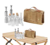 Ensemble d'épices de camping 12 pièces - Récipient d'assaisonnement extérieur, organisateur d'épices de camping | Conteneurs d'assaisonnement de voyage, sac de rangement en toile, conteneur multi-épic