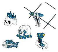 Ensemble d'épinglettes de dessin animé : badges drôles en émail pour sacs et vêtements, Klein, Métal non précieux