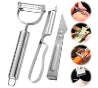 Ensemble d'éplucheurs de légumes en acier inoxydable 2024 amélioré, éplucheurs robustes avec clip de rasage pour viande, fruits, carottes, légumes, pommes de terre, passe au lave-vaisselle
