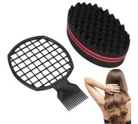 Ensemble d'éponges à cheveux portables, éponge à boucles flexible professionnelle et peignes torsadés, peigne torsadé pour raquette à cheveux, pour les salons professionnels de