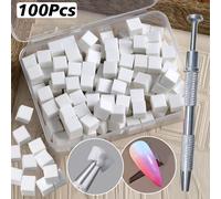 Ensemble d'éponges carrées pour Nail Art, 100/50 pièces, pinceaux dégradés pour vernis Gel, bricolage, stylo à saisir, fournitures de manucure, outils 100Pcs set C no box
