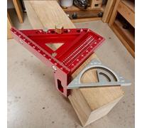 Ensemble d'équerre en métal multi-angles avec goupilles de positionnement d'angle en T avec trous de traçage de 0 à 180 ° Règle triangulaire réglable pour bricolage menuiserie et ingénierie (A)