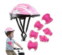 Ensemble D'équipement De Protection pour - Kit De Sécurité 7 Pièces, Protège-Poignets, Genouillères Et Coudières pour Casque | Résistance Aux Chocs Respirante pour Le Patinage À roulettes, Le