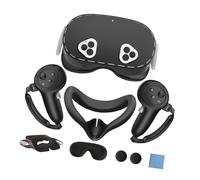 Ensemble d'équipement de réalité virtuelle en silicone de qualité supérieure avec poignées de contrôleur, protection de l'appareil et protection d'objectif pour améliorer la précision des lentilles de