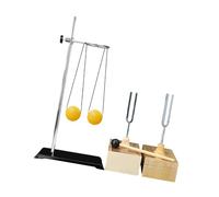 Ensemble d'équipement pédagogique de physique sonore conçu pour les expériences en vec boîte de résonance et fourches d'accordage et ensemble de diapasons
