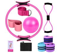 Ensemble d'équipement Pilates, kit Pilates,Boule d'exercice, kit d'anneau Pilates | Ceinture extensible, accessoires d'entraînement, équipement de maison multifonctionnel pour gymnase, femmes adultes