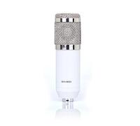 Ensemble d'équipements de podcast, Kit de micro trépied lumière de remplissage avec anneau de Microphone avec carte son en direct Microphone à condensateur Studio professionnel karaoké sans fil(White