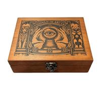 Ensemble Dés Oracle Bois Sculpté Main Motif Géométrique