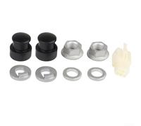 Ensemble d'essieux de moteur de moyeu de vélo électrique 12 mm/14 mm avec écrou de sécurité, rondelle et couvercle en acier au carbone pour vélo électrique Montage de roue arrière Noir Argent (14 mm