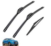 Ensemble d'essuie-glace avant et arrière, silencieux et stable, performance par tous les temps, s'adapte précisément à Nissan Qashqai J11 2014-2021, installation facile à clipser, 66 cm, 43,2 cm, 30,5