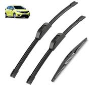 Ensemble d'essuie-glaces avant et arrière compatible avec Honda Fit Jazz MK2 MK3 2009-2020 2010, balai d'essuie-glace à revêtement 26"+14"+14"(Left hand drive)