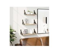 Ensemble d'étagères murales 3pcs chêne sonoma bois d'ingénierie 836319