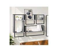 Ensemble d'étagères murales avec barres 4 pcs sonoma gris 836311