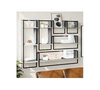 vidaXL Ensemble d'étagères murales avec barres 6 pcs sonoma gris 836316 Gris G