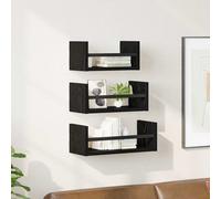 Ensemble d'Étagères Murales et Barres Salon 3 pcs Bois d'Ingénierie vidaXL