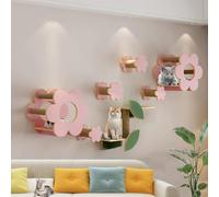 Ensemble d'étagères murales modernes pour chat, meuble peu encombrant avec planche épaisse pour un assemblage facile, parfait pour les petits espaces