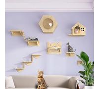 Ensemble d'étagères murales pour chat, perchoirs robustes pour chats d'intérieur, élargit l'espace de vie vertical pour l'escalade et le repos
