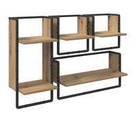 Ensemble d'étagères murales - vidaXL - Chêne artisanal - 65x25x30 cm - Bois d'ingénierie - Cadre en métal