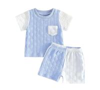Ensemble d'été 2 pièces pour garçon : t-shirt à manches courtes et short, tenue de sport décontractée et confortable pour tout-petits et enfants. Brins de Coton pour Rire