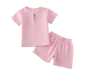 Ensemble d'Été 2026 pour Petites Filles Manches Courtes Sport Deux Pièces Décontracté Jeu Tout-Petits (2-3 Years)