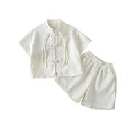 Ensemble d'été décontracté à manches courtes deux pièces pour garçons, idéal pour les tout-petits et les enfants. Confortable et respirant. Bonheur sans Contrainte