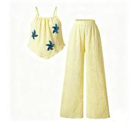 Ensemble d'Été Filles 2026 Tankini Deux Pièces Sequins pour Grandes Filles Préadolescentes Plage (Yellow, 11-12 Years)