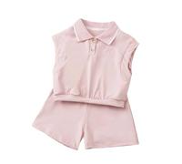 Ensemble d'été pour filles : débardeur et short deux pièces, tenue décontractée et confortable en sergé pour filles Brins de Coton pour Rire