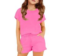 Ensemble d'été pour Filles en Coton Doux : Haut et Short Deux pièces Confortables pour Jeux Actifs et détente, idéal pour Tout-Petits et Enfants de 2 à 10 Ans (6-7 Years)