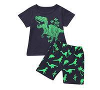 Ensemble d'été pour garçons avec Design Dinosaure, Pyjamas élégants, vêtements de Nuit Confortables, Ensembles Parfaits pour Les Enfants, Tenues décontractées Tendance Ensemble Fille 7 Ans