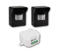 Ensemble détecteur de présence et de mouvement sans fil IP44''COMFORT'', 2x détecteur de mouvement PIR 1x récepteur