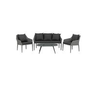 Salon de Jardin "Spoga" 151cm Gris & Noir