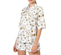Ensemble DéTente Femme - Ensemble décontracté pour Femme composé d'une Chemise boutonnée à Manches Courtes et d'un Short Ajustable avec Cordon de Serrage