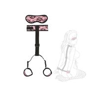 Ensemble deux pièces comprenant une bande de résistance rose en dentelle haute couture et un masque pour les yeux Ensemble comprenant une bande de résistance et un masque pour les yeux