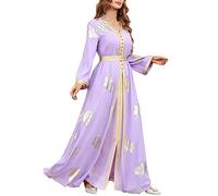 Ensemble Deux Pièces Doré en Mousseline De Soie, Robe Musulmane Élégante À La Mode