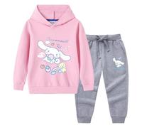 Ensemble Deux pièces pour Filles avec Sweat à Capuche et Pantalon Sweat à Capuche avec imprimé Cartoon Mignon Choix Tendance du Printemps,Rose,100cm